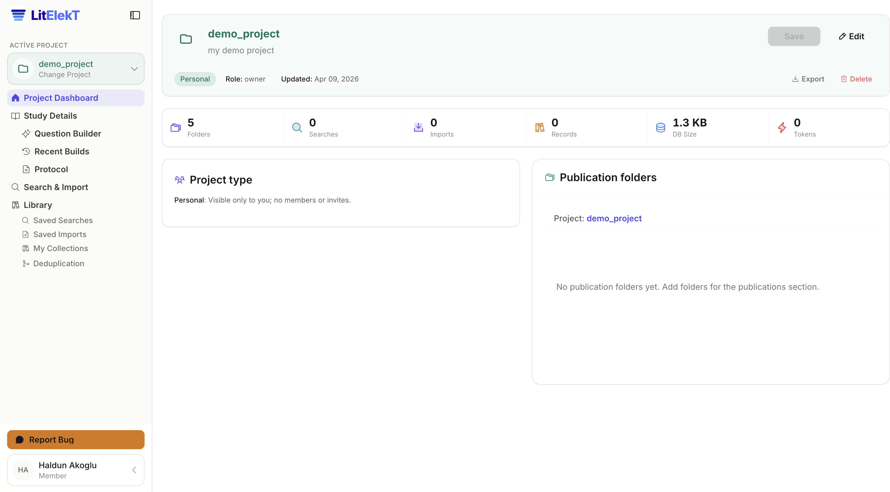 Project Dashboard — Step 1